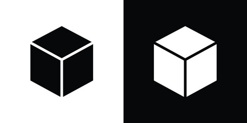 Cube icon collection. line stroke icon. EPS 10