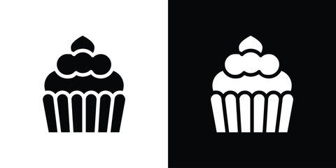 Cupcake icon collection. line stroke icon. EPS 10