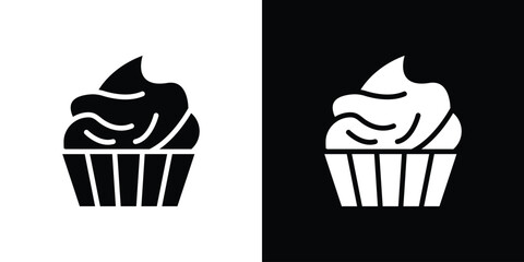 Cupcake icon collection. line stroke icon. EPS 10