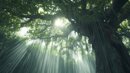 Sunlight filtering through foliage