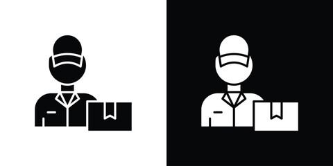 Delivery man icon collection. line stroke icon. EPS 10
