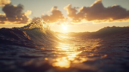 Sunrise over water landscape illustration
