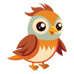 Naklejka premium Cute bird vector illustration with white background