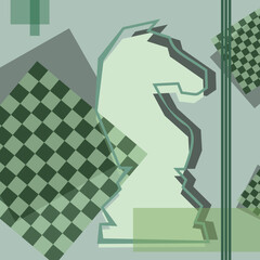 Chess background. Poster for chess tournament. Abstract chess design illustration. Chess day concept. Competition, intellectual sport, championship.