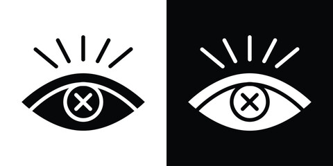 Diabetes eye icon collection. line stroke icon. EPS 10
