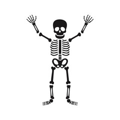 Happy skeleton halloween cartoon character illustration