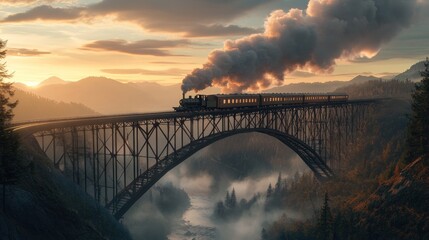 Sunset bridge scenic view