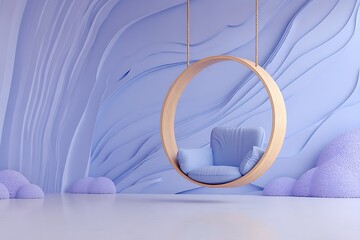 interior swing background swing hanging from the roof in different unique style and in different technological background 