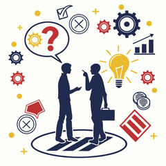 Business Discussion and Problem Solving Concept Vector Illustration