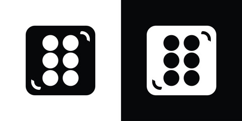 Dice six icon collection. line stroke icon. EPS 10
