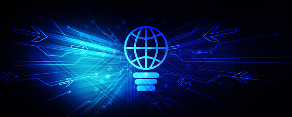 2d illustration Abstract futuristic electronic circuit technology background