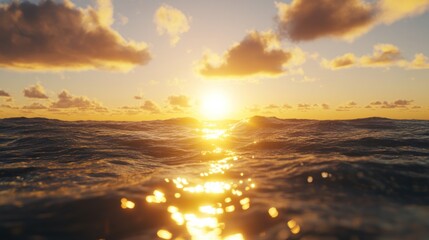 Sunset over water landscape