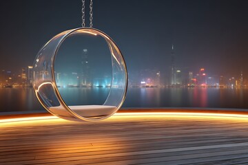 interior swing background swing hanging from the roof in different unique style and in different technological background 