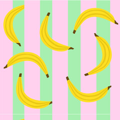 Tropikalny wzór z bananami – letni motyw bezszwowy © Laura