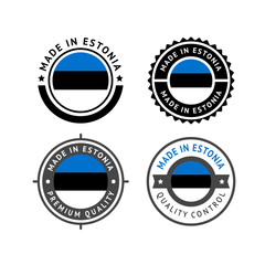 National flag of the Estonia, set flat vector icon
