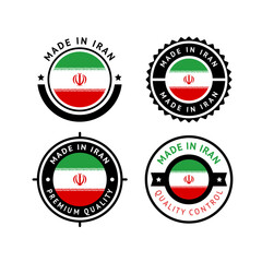 National flag of the Iran, set flat vector icon