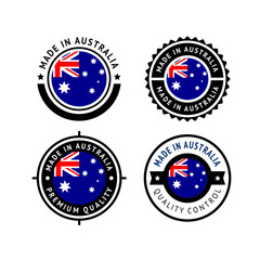 National flag of the Australia, set flat icons
