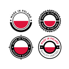 National flag of the Poland, set flat vector icon