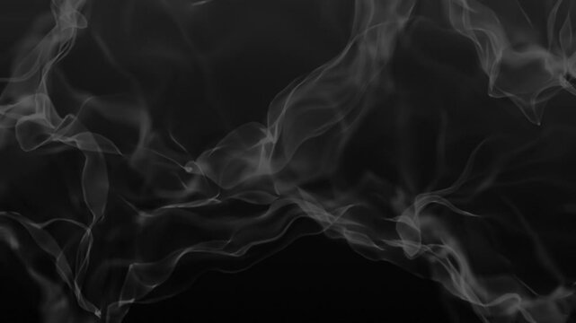 Abstract realistic smoke. Black white empty stage with loop smoke effect background.