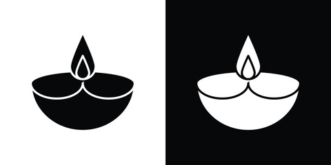 Diya icon collection. line stroke icon. EPS 10