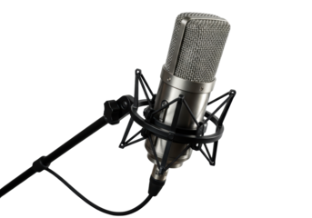 Isolated Professional Studio Microphone on Stand