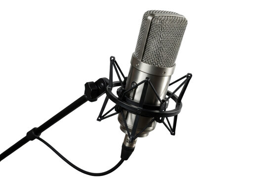 Isolated Professional Studio Microphone on Stand