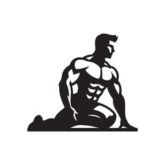 gym workouts vector silhouette clip art logo design illustration