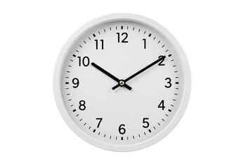 Isolated Minimalist White Wall Clock