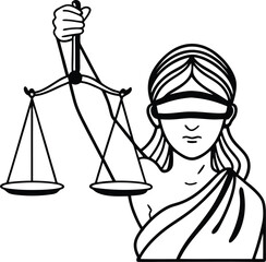 Lady Justice Holding Balance Silhouette Vector, lady justice, legal system, weight scale, courthouse, horizontal, liberty