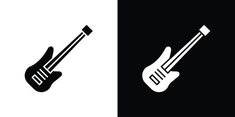 Electric Guitar icon collection. line stroke icon. EPS 10