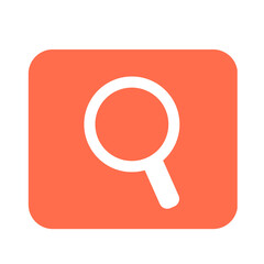 vector magnifying icon, search icon in orange background