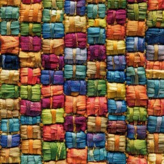 Colorful Woven Textile Surface Closeup