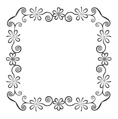 Simple floral frame design square border