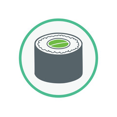 Single maki sushi roll icon graphic design element