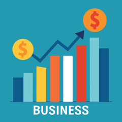 Infographic showing business growth trends and financial data  