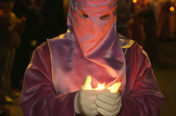 Participant also called Nazarenos of the Christian Semana Santa procession in Spain.