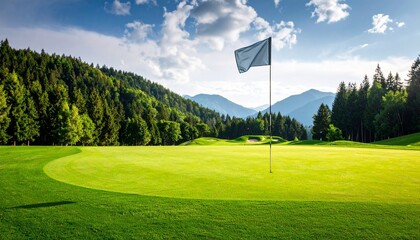 Obraz premium golf course with flag