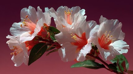 White flower on pink background, minimalist floral elegance and delicate beauty
