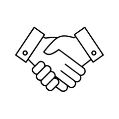 Simple handshake line icon for business partnership and agreement. Professional cooperation and deal-making vector graphic.