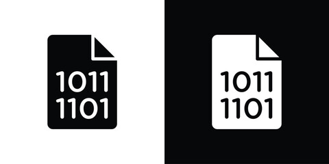 File Binary icon collection. line stroke icon. EPS 10