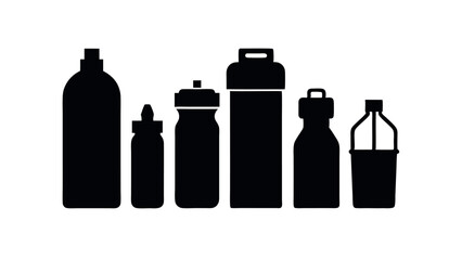 Collection of Diverse Water Bottles Hydration Essentials for Fitness, Sports, and Outdoor Activities