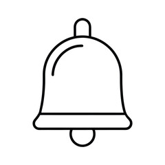 Obraz premium Simple hand drawn line art illustration of a bell icon perfect for notifications and alerts