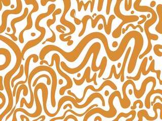 abstract seamless, Abstract seamless pattern with organic orange wavy lines on a white background. Modern fluid texture design, perfect for fabric, wallpaper, or digital artwork