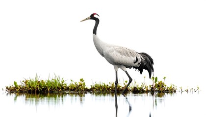 Obraz premium Blacknecked Crane in Wetland.