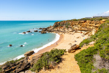 Beautiful Calas de Roche beach in Conil de la Frontera, Cadiz, Spain © josevgluis