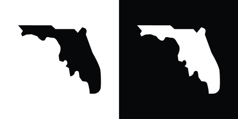 Florida map icon collection. line stroke icon. EPS 10