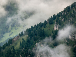 Cloud formation into mountains.