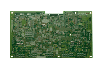 electronic motherboard on white background