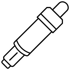 Fuse Holder with Open Fuse – Thin Outline Style Illustration