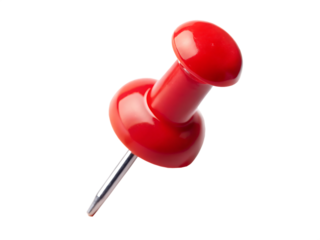 Single Red Push Pin Office Supply Stationary Item Isolated Against Black Background A I G E N E R A T E D - P N G isolated on a transparent background